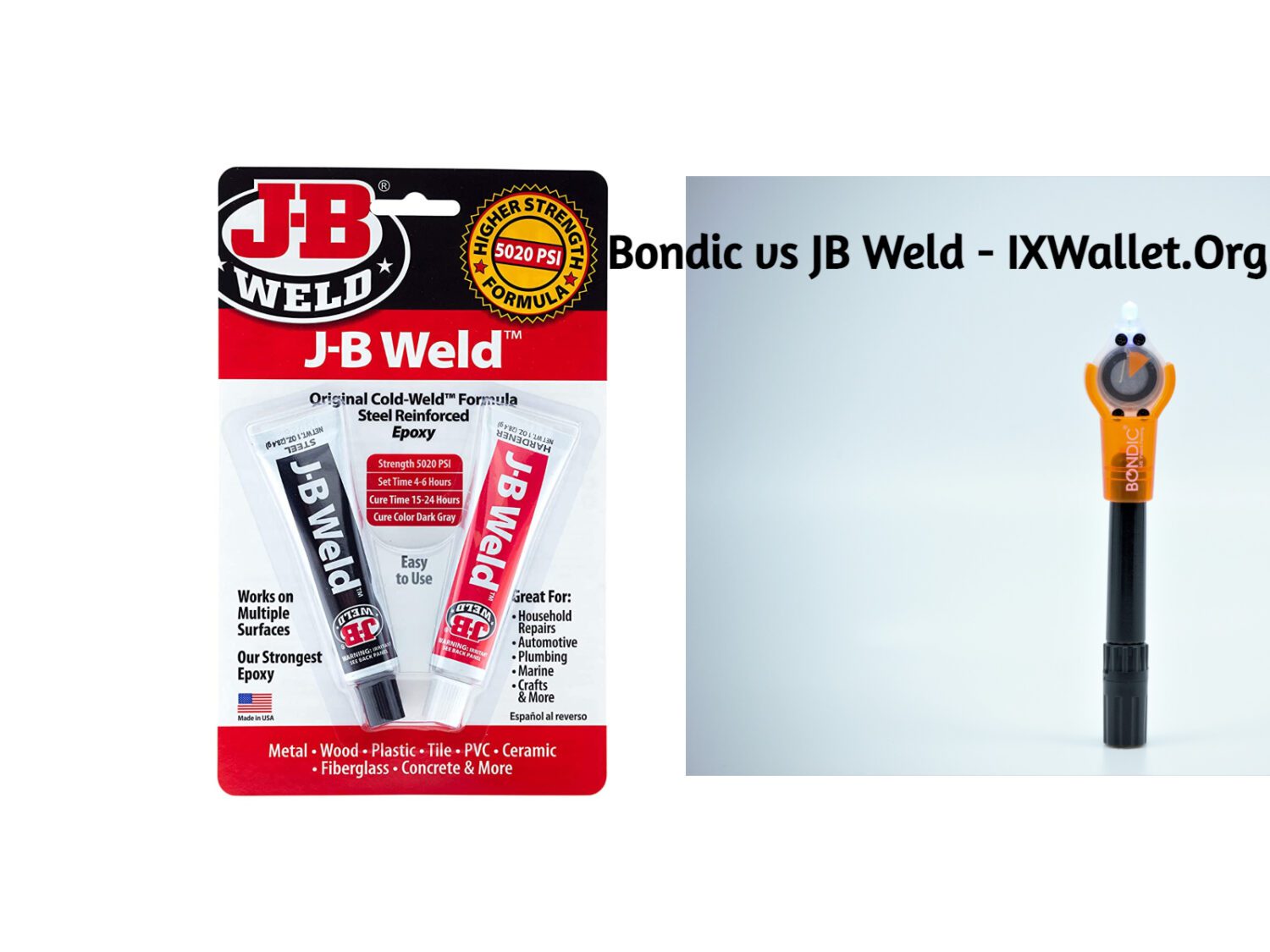Bondic and JB Weld - Comparison