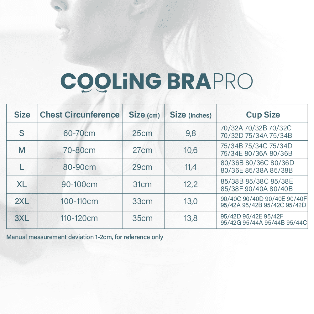 Cooling Bra Pro Sizes