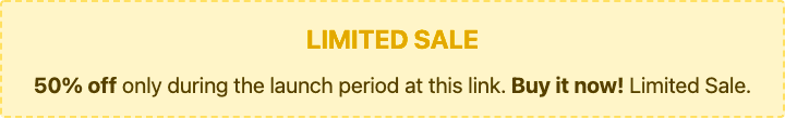 Limited Sale - 50% Off
