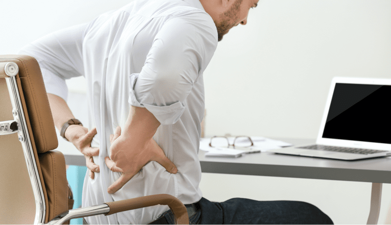 A person experiencing back pain