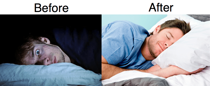 Before and after using sleep aid device