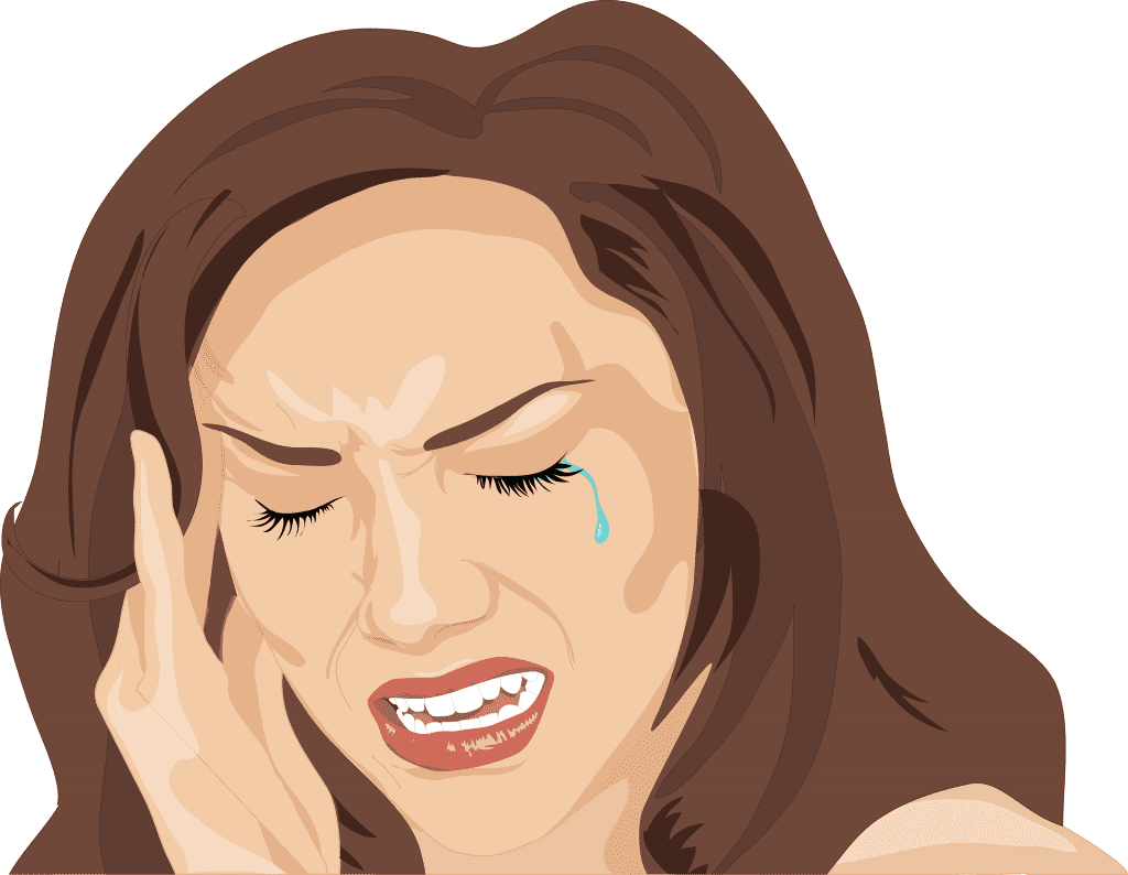 An illustration of girl having headache and migraines